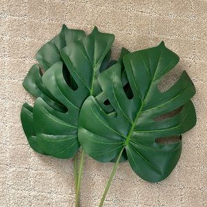 4/$25 Magnolia Set of 3 Monstera Artificial Leaves